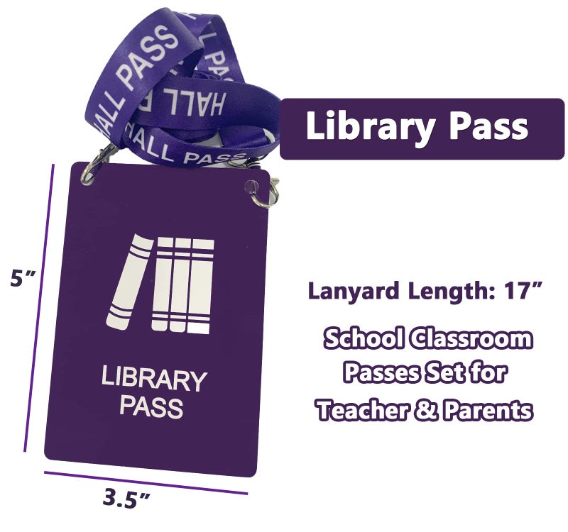 Bemaxy School Lanyards with Large Card Passes, 5 Inch Passes Set for Teacher Parents (Library) - Image 2